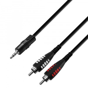 3 STAR YWCC 0100 -Y-Cable | Adam Hall® 2 RCA x Minijack | 1 m