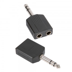 7546 - Y-Adaptér 2 x 6,3 mm stereo Jack samica na 6,3 mm stereo 