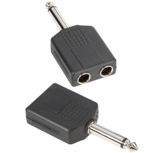 7547 - Y-Adaptér 2 x 6,3 mm mono Jack samica na 6,3 mm mono Jack 