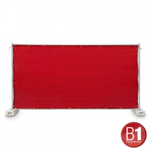 0159 X BAU 3 - Fence Panel Gauze type 800 1.76 x 3.41 m with eyelets, red