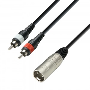 K3 YMCC 0100 - Audio Cable XLR male to 2 x RCA male, 1 m