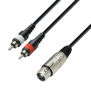 3 STAR YFCC 0600 - Y-Cable | Adam Hall® 2 RCA x XLR Female | 6 m 